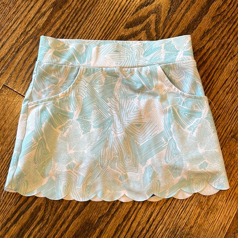 Garb athletic skort, size 3T, aqua and white